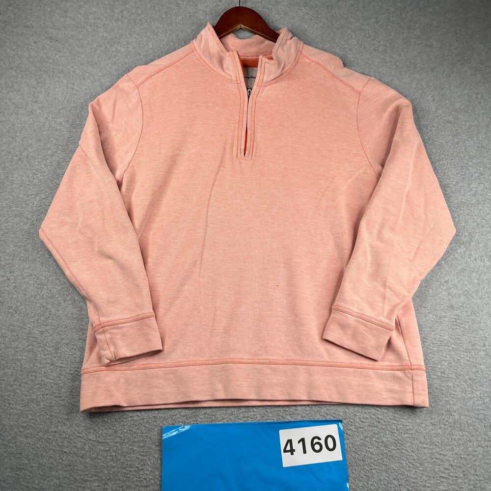 Tommy Bahama 1/2 Zip Sweater Coral Beach Casual Mens XL